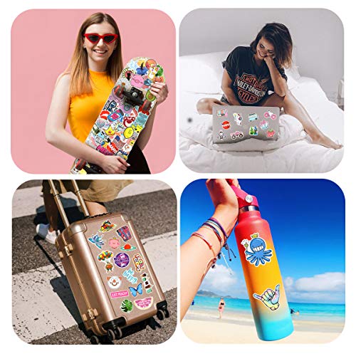 200 PCS Random Stickers Pack (50-500Pcs/Pack), Colorful Waterproof Stickers for Flask, Laptop, Phone, Water Bottle, Cute Aesthetic Vinyl Stickers