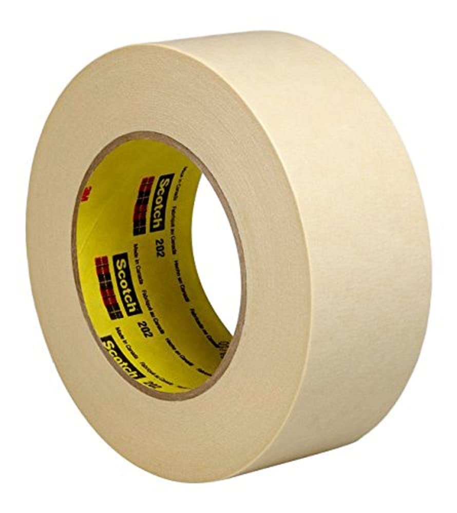 3M 202 Crepe Masking Tape, 72 mm x 50 m, Beige, Pack of 12