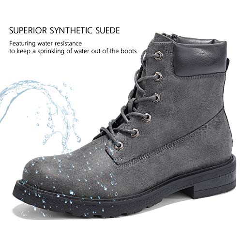 GM GOLAIMAN Combat Motorcycle Boots-Lace Up Zip Boot for Men Work Military Tactical Hiking 11 M US, 66 Grey - Thumbnail 2