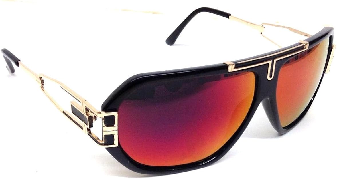 Black & Gold Gazelle Sunglasses Red Iridium Lenses Clothing
