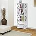 Finether 4-Shelf Shelving Unit, Waterproof Modular Cross White Wooden Plastic Composite 4 Tier Shelving Unit Storage Shelf Bookcase Display Shelf for Bedroom Living Room Kitchen Office
