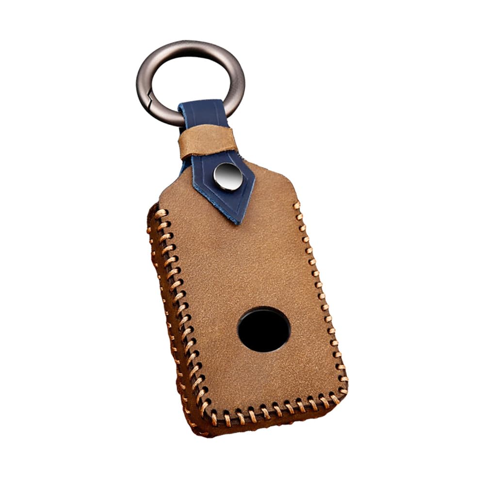 ontto 3 Buttons Remote Control Key Shell for Mazda 3 CX-30 2019 2020 Alexa 3 2018 2019 in Cowhide Protective Case Key Cover Keychain-Brown