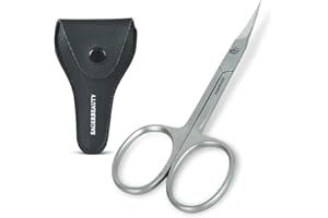 Eagerbeauty- Stainless Steel Curved Blade Small Menicure and Pedicure Cuticle Scissors for Trimming the Fingernails, Toenails, Eyebrow, Eyelash, Dry Skin – Nail Scissors (B)