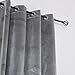 Cherry Home Super Soft Luxury Heavy Velvet Set of 2 Smoky Gray Classic Blackout Curtains Panels Home Theater Grommet Drapes Eyelet, Light Grey, 52 in x 84 in (W x L)