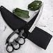 Promithi Outdoor Karambit Knife Camping Hunting Fixed Blade Knives Self-Defense Tactical Survival Straight Knife Diving Knife with Sheath