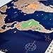 Large Scratch Off World Map Poster with US States & 208 Flags - (34.5