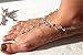 Crystal Swarovski Style Barefoot Sandals Beach Wedding Rhinestone Anklet - Set of 2 … Silver