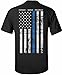 Patriot Apparel Thin Blue Line Police Tee T-Shirt Honor Hero Officer Short Sleeve Design (Large, Black)