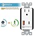 Top Greener TU1152QCAC3 USB C Outlet, 36W Quick Charge 3.0 USB Wall Outlet with Type-C USB, for Samsung Galaxy, LG G5, Nexus 6, iPhone X/8, Interchangeable Face Cover, 3.3ft USB-C Cable Included