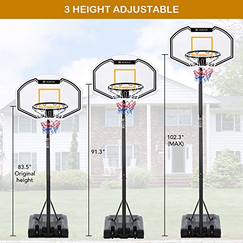 MARNUR Basketball Hoop Portable Basketball Goal Outdoor Basketball