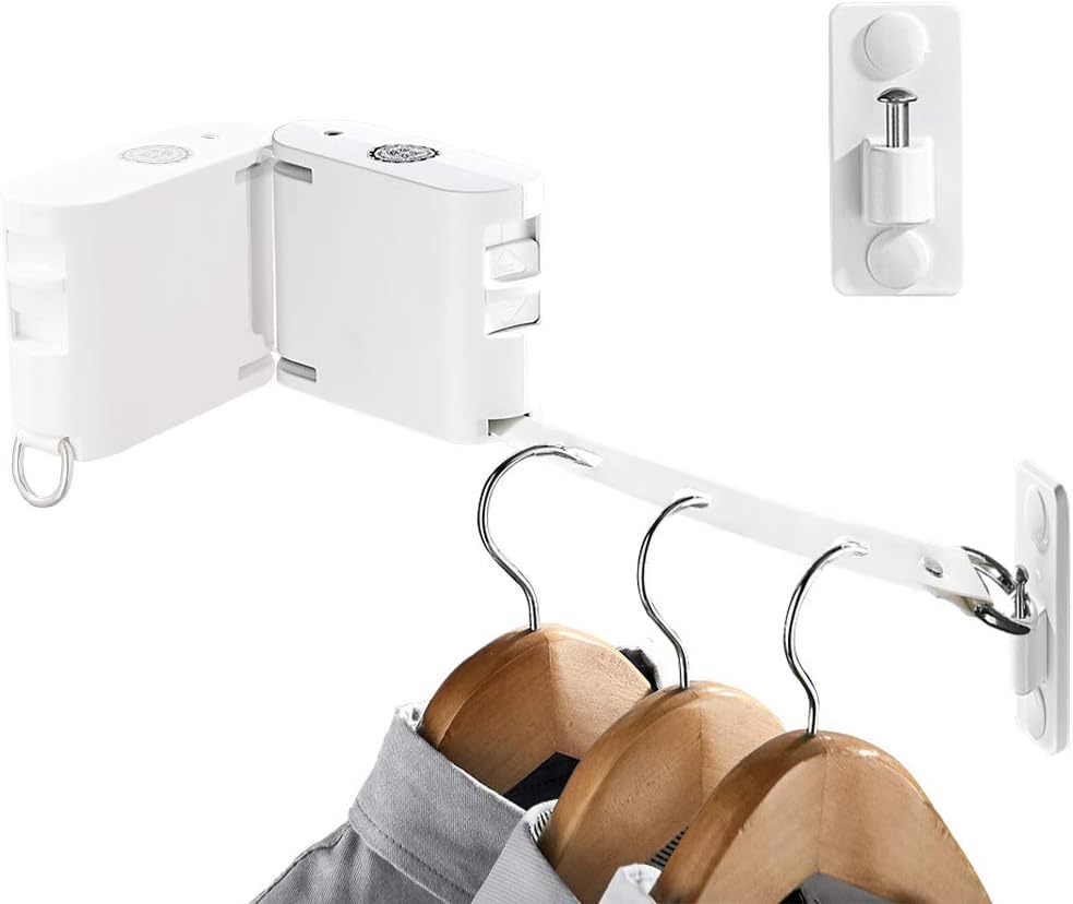 LIVEHITOP Wäscheleine Einziehbare, Drehbarer Wäscheleine 1 bis 2 Mit