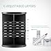 Jerrybox 360 Rotating Makeup Organizer, Spinning Makeup Organizers Vanity Organizer Rack for Countertop, Large Capacity for Bathroom, Square (Black)