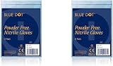 Blue Dot Nitrile Powder Free Gloves Medium Non-Sterile 2 Pack