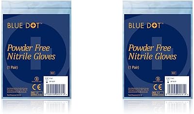 Blue Dot Nitrile Powder Free Gloves Medium Non-Sterile 2 Pack