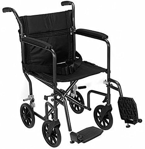 Revolution Mobility Folding Lightweight Aluminum Transport Chair Only 18 Lb Color: Black , Seat Size: 17"