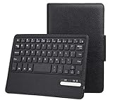 Black Wireless bluetooth stand leather case detachable keyboard for ipadmini
