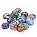 Carykon 25 PCS Glass Dome Cabochons Half Round Flat Backed Tree of Life, 25mm Diameter, Random Color
