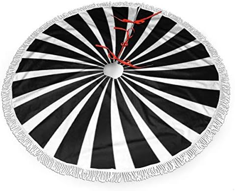 Msguide ブラックホワイト クリスマスツリースカート 48インチ Lサイズ ハロウィン クリスマスツリーデコレーション ホリデーパーティーデコレーション クリスマスデコレーション