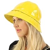 Rain Bucket Hat Cap Waterproof Packable Adjustable Yellow