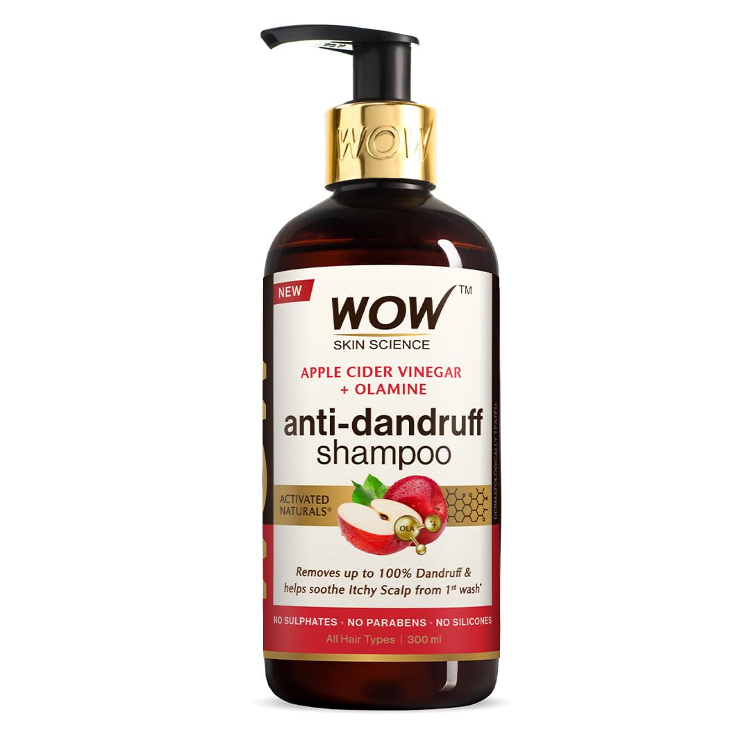 WOW Apple Cider Vinegar Shampoo - 300 mL - No Sulphate - No Parabens - Infused Organic Natural Apple Cider Vinegar