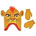 Disney Little Boys The Lion Guard Kion Acrylic Hosiery Knit Winter Character Shaped Contoured Short Hat with Pinched Knit Ears and Matching Mitten Set, Orange, One Size