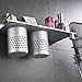3-in-1 Wall Mounted Aero Aluminum Toothbrush Hair Dryer Organizer Holder Storage Hanging Rack Organizer Silver