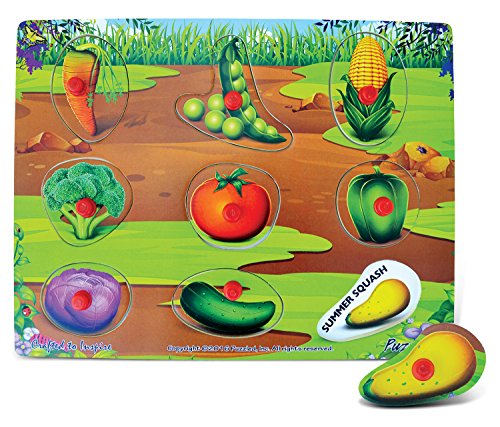 Puzzled Vegetables Educational Peg Wooden Puzzle - Vegetables Theme - Affordable Gift For Your Little One - Item #4375