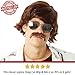 ALLAURA – Pedro Wig 60s 70s Sonny Bono Wig and Mustache Short Brown Ron Burgundy Wigs Mens Shag Hippie Fits Adults – Halloween Costumes