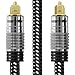 SecurOMax Digital Optical Audio Cable (Toslink, S/PDIF, ADAT, EIAJ) with Braided Cord, 6 Feet