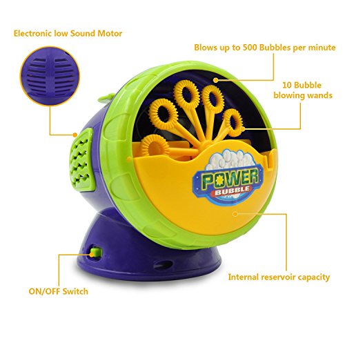Termichy Automatic Bubble Machine with High Output, Battery Powered Bubble Blower for Indoor/Outdoor Use - Kid's Fun by (Purple)