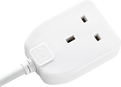 Masterplug One Socket Extension Lead 10m Cable 13A White BS1363-2