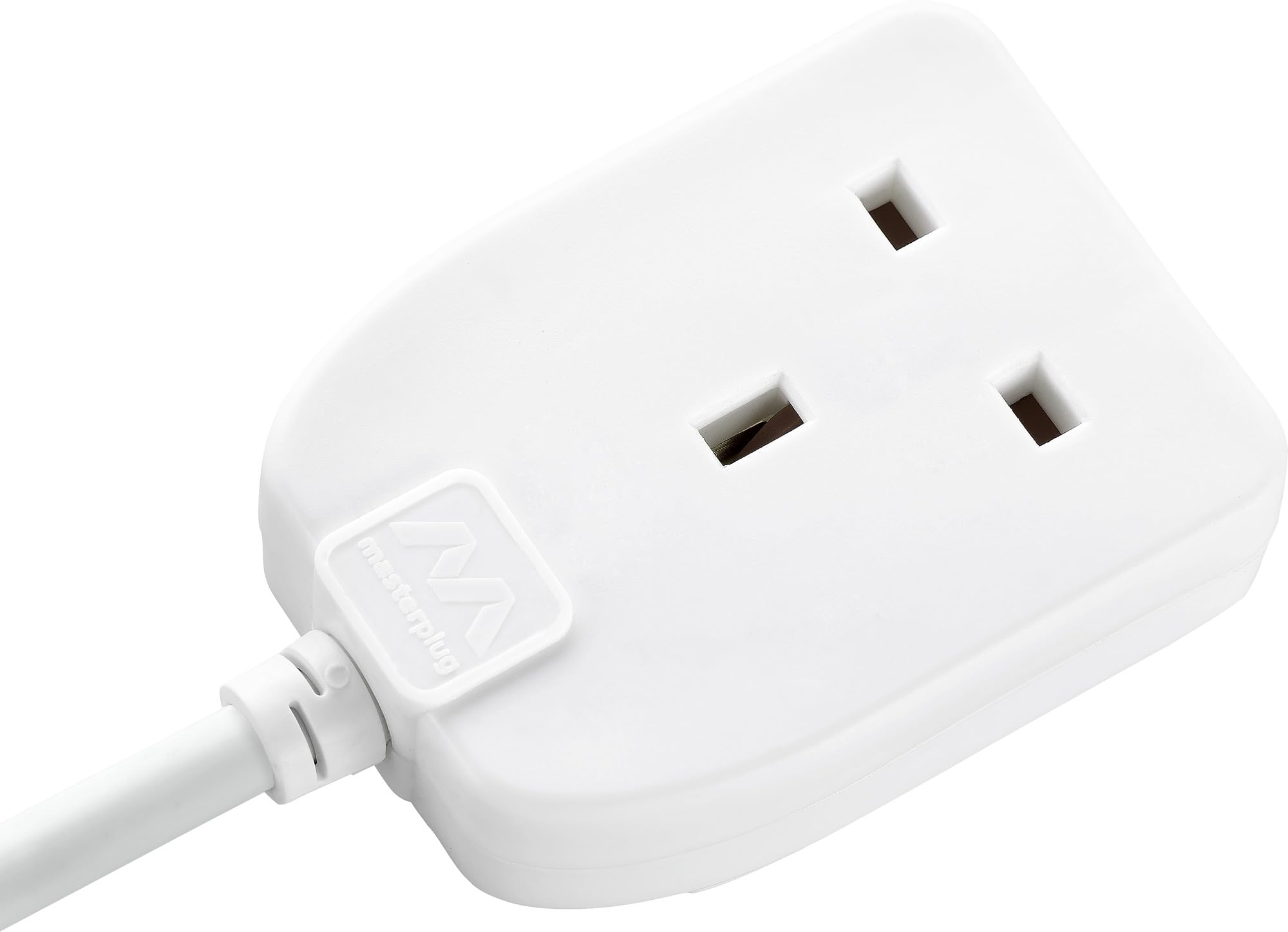 Masterplug One Socket Single Extension Lead, 10 Metre Cable, Unswitched, 1-Way Plug Extension Cable, Basic Power, White, 13A, 1G, 10m, BOG10