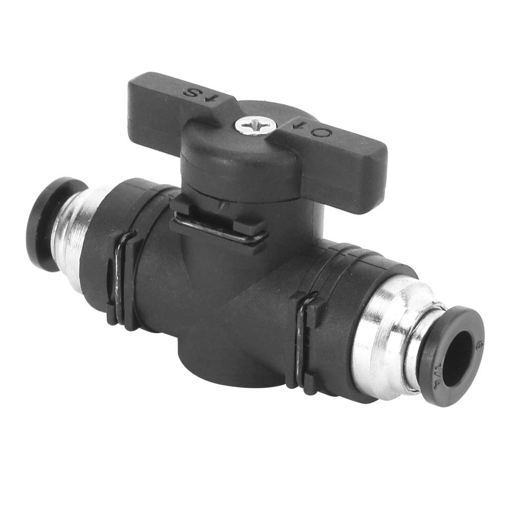 Pneumatic Fittings, Black 2 Way Quick Connect Air Fittings Adapter BUC Hand Valve Switch for 6mm-12mm Tube Hose BUC-06 Industrial Pneumatic Connector
