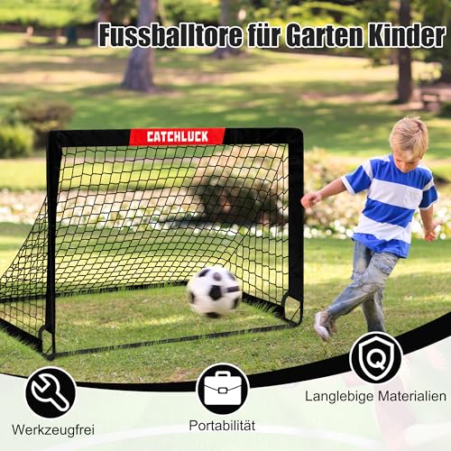 CATCHLUCK Football Goal for Kids, Pop Up Football Goal Set, Portable Garden Training Goal, Indoor Outdoor Football Net with Target and Carry Bag