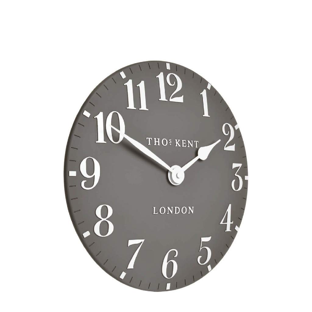 Thomas Kent 12" Arabic Clock Dolphin grey