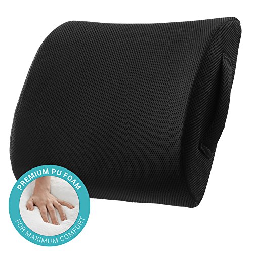 ComfySure Lumbar Support Seat Back Cushion – Memory Foam with Removable Mesh Cover - Lower Back Pain Relief, Helps Posture - Fits Most Office, Desk, Computer Chairs and Car Seats