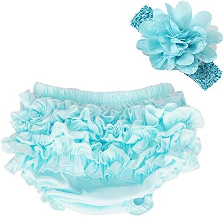 muyan Baby Girl's Cotton Shorts and Diaper Cover Bloomers Shorts+Headband in Set
