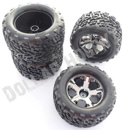 Traxxas Stampede 4x4 VXL 4 TIRES & WHEELS 12mm Hex (nuts axles rim (6708)