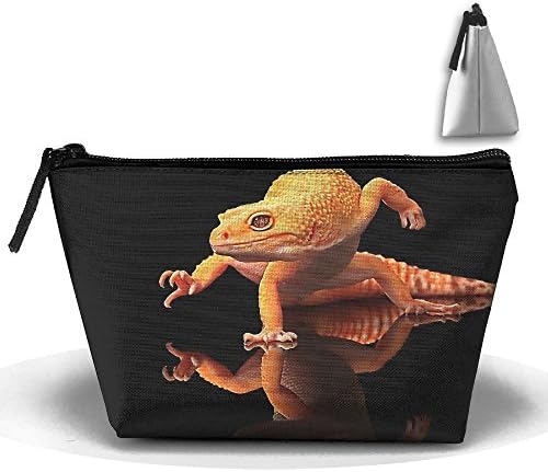 Trapezoidal Bag Makeup Bag Orange Geckos Inverted Reflection Storage Portable Travel Wash Tote Zipper Wallet Handbag Carry Case