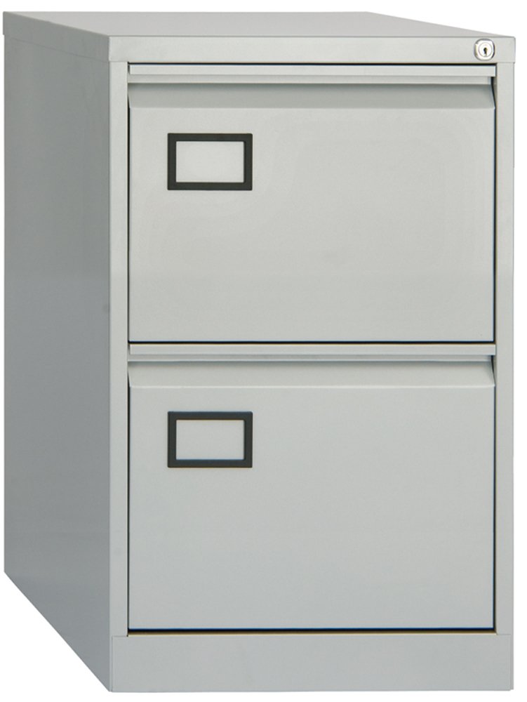Office Hippo Bisley 2-Drawer Filing Cabinet - Goose Grey