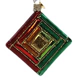 Old World Christmas QUILT SQUARE Ornament Hobby Craft Sewing 32149 Log Cabin