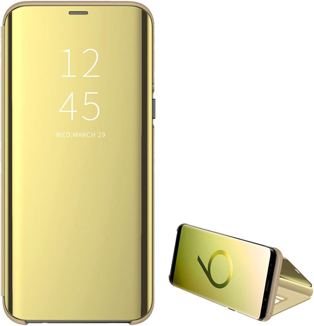 Clear Mirror Plating PC Full Body Protective Case flip Cover with For Huawei NOVA 3 | NOVA 3i Slim Kickstand (NOVA 3, Gold)