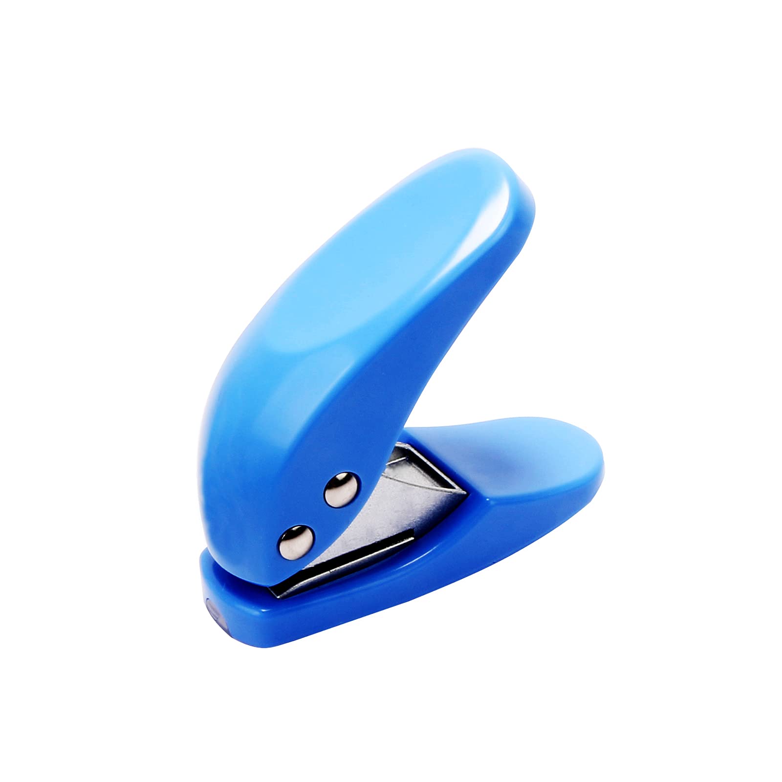 EVERMARKET Mini Hole Puncher, 10 Sheets Punch Capacity, Single Ring Cute Handheld Hole Punches for Paper, Scrapbooks Paper, Crafts, Stationery, Gift Bags (blue)