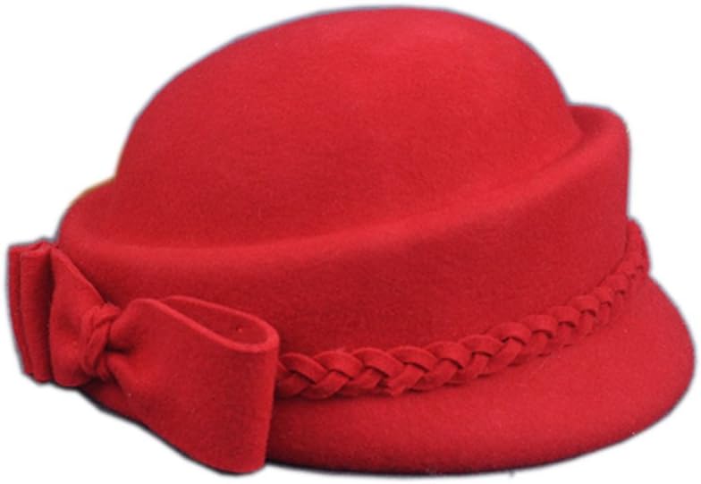 YSJOY Womens Bowknot 100% Wool Fall Winter Derby Hat Doom Cloche Hat