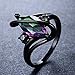 Rainbow Horse eye zircon Wedding Jewelry Ring Fashion Black Gold Filled Rings For Women gift Curved rings