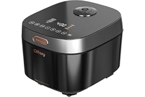 Offacy Rice Cooker Maker 8 Cup Uncooked 8 Preset Programs, Smart Fuzzy Logic, Large Stainless Steel Steamer, Friendly Touch Panel and LED HD Display, Auto Keep Warm, Quick Cook, Black