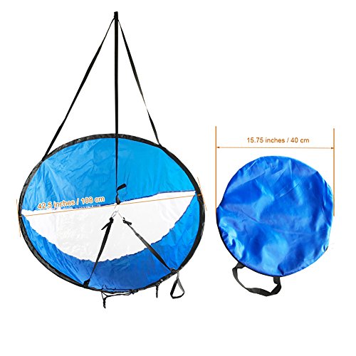 RENHAIGY Tandem Clear Kayak Wind Sail Kit Downwind Paddle Popup Board Inflatable Foldable Canoe Boats Accessories 42 Inches Durable Surfing Easy Setup Deploys Quickly Compact Portable