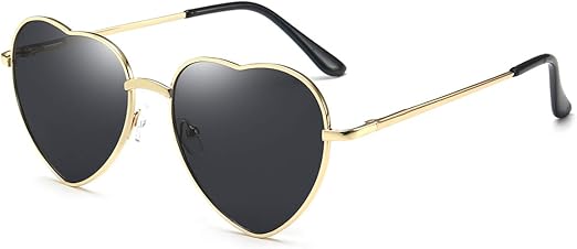 heart sunglasses gold