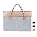 DRAWIGER Wool and Leather Laptop Bags Sleeves Slim Bag Case Briefcase for Women MacBook Air/Pro Ultrabook Tablet Document File Storage 15 inch Pink