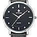 Tonnier Super slim Quartz Casual Wristwatch Business Genuine Leather Analog Men's Watch